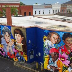 Drone view of Dorchester Women’s Mural