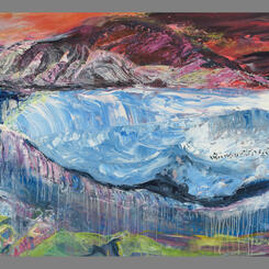 Endangered Species I, 2020, 21.5 60, oil on yupo paper