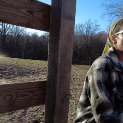 Erin converses with the horses