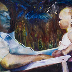 Face Off, 2012,  26.5 x 39 x 1 oil on linen