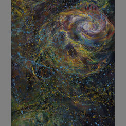 Gather, Fizz, Fizz, Gather, 2018, 81 x 12 x 1.5 oil on canvas