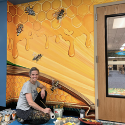 Broadneck Elementary School Legacy Mural Project: Artist at work 