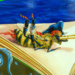 Broadneck Elementary School Legacy Mural Project: Pirate Bee detail