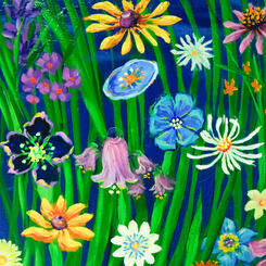 Broadneck Elementary School Legacy Mural Project: Student flower detail