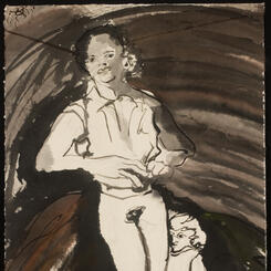 Here's Looking At You Kid, II 2007, Framed 43 x 25 x 1.5, Chinese ink on Hsuan paper