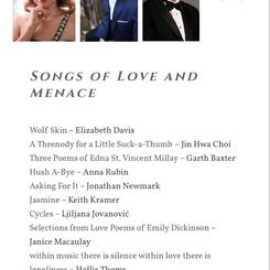 Songs of Love and Menace - Baltimore Composers Forum