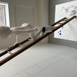 Mrs. L Climbs the Ladder (left side detail view)