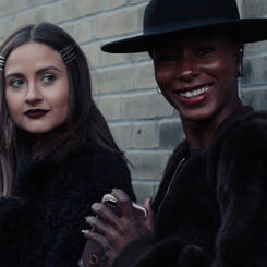 Ema Brenda and Deddeh Howard outside Georgine at New York Fashion Week FW17