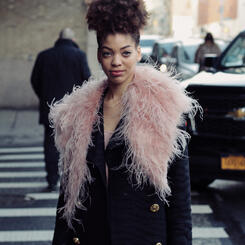 outside Georgine at New York Fashion Week FW17