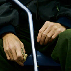 Man on the subway, New York city