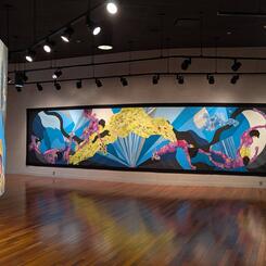 View of the long curved wall