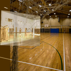Kangerlussuaq Recreation Center (Montage: 2026; Photos: 1973 and 2022)