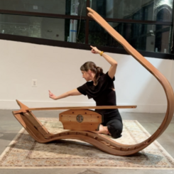 Still from performance of Garment/Gauge