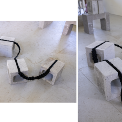 Material Studies: Cement blocks and hair