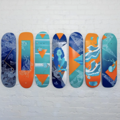 Flood Pulse: Refurbished Painted Skate Decks