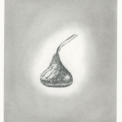 Kisses, graphite on paper, 10.0 x 8.0 inches