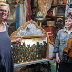 Rehearsal with Georgia Beatty and Katherine Fahey for Cat Island crankie