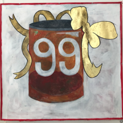 99c, tempera, acrylic, gold leaf on paper, 43.0 x 40.0 inches