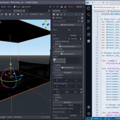 Side-by-side view of editor and code