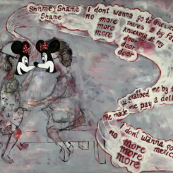 Shame, Shame, Shame, tempera on paper, 43.0 x 60.0 inches