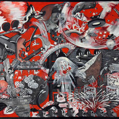 The First Strike, oil on canvas, 52.0 x 130.0