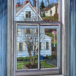 Window 5: Birdhouse and Blue