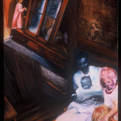 Pearl Reflection, 1998, 30 x 22 x 1 oil on wood panel