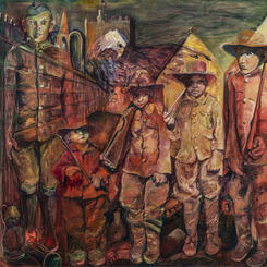 Dolce et Decorum Est, Pro Patria Mori, 71 x 78 x 1, oil on linen, 2004 & 2014