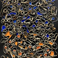 Study in Orange, Blue and Rubber