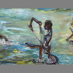  Renewal:Snakes, 15.5 x 115.5 x 1, oil on canvas, 2025