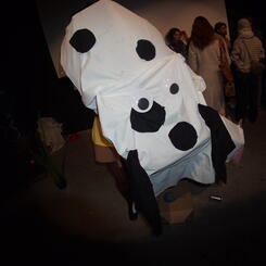 Part of the two-person dog costume for a performance art piece