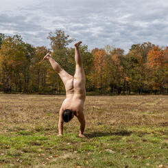 Yes, I CAN do a Handstand - Adam at the Woods Campground