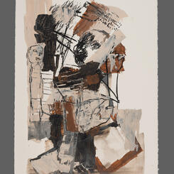 A Woman's Odyssey 7, 40x26 acrylic+charcoal on paper, 2025