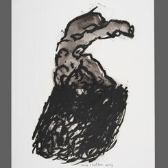 Into the Mound, 16x14, Oil Pastel on Paper, 2025