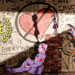 Heart Attack! Cave Sidewalk Wreath