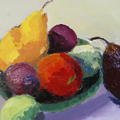 Fruit on a Green Plate