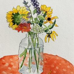 Wildflowers in a Glass Jar