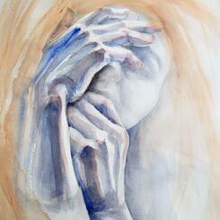 The hands covering a face - I