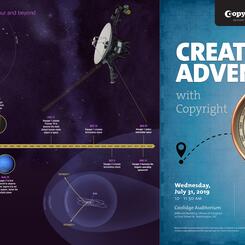 Astromusical Time Capsule IV (Organic Time): Shodekeh's guest artist lecture & reinterpretation of the Voyager satellite gravitational assist & trajectory for Copyright Matters at the Library of Congress, 2019.