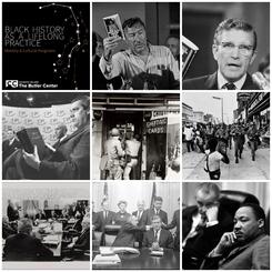 Anti-Racist Creative Interventions Exhibit A (Community Inspirations): Shodekeh's Kerner Report Legacy Cards, Black History Lab & co-development for Black History as a Lifelong Practice programming @ The Butler Center of Colorado College, 2025.