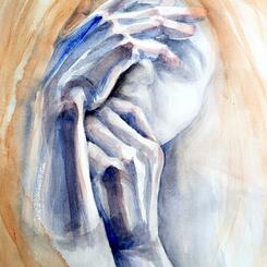 Hands Covering a Face - I