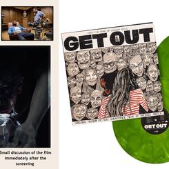 Anti-Racist Creative Interventions Exhibit A (Community Screenings): Get Out film screening hosted by Shodekeh in collaboration with the Butler Center. Bingo card from the film's soundtrack was utilized during the Q&A session of this event, 2025.