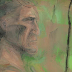 [detail] Study for the Capitol Rotunda (Panel 2 - William Penn Signs a Treaty)