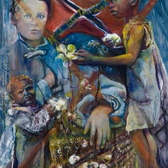 social justice, psychological portraits, oil on canvas, symbolism,