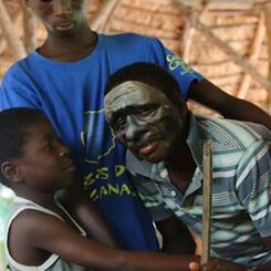 Old Age Mask with helpers, Ghana, West Africa