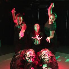 The Witches of WITCHES VANISH, Tara is pictured far right