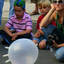 festival boredom with a glove balloon