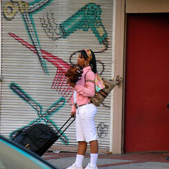 beauty school sidewalk