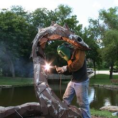 Welding the steel plates