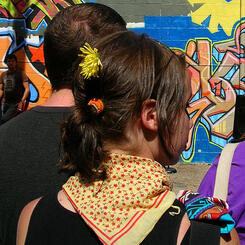 dandelion with matching graffiti